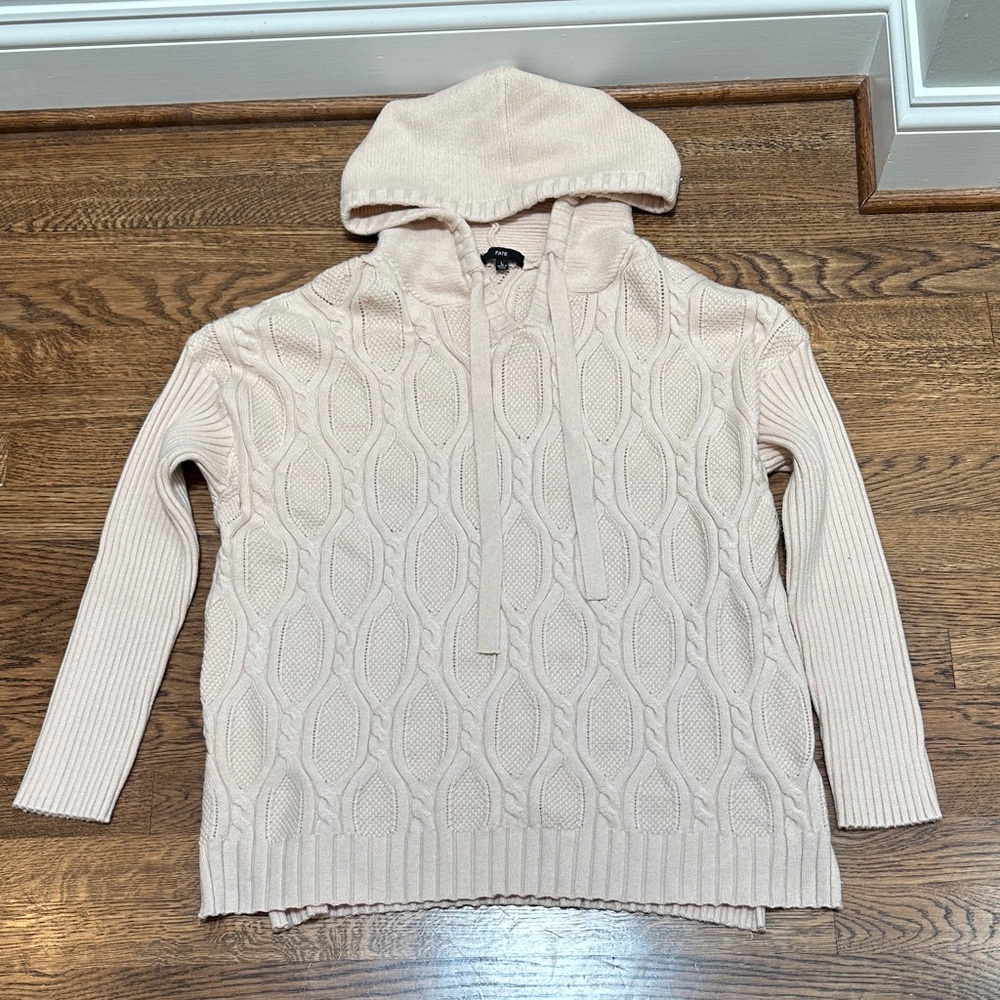 Fate Cream Cable Knit Hoodie Sweater